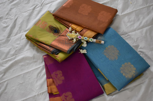 Tissue Cotton with silk zari